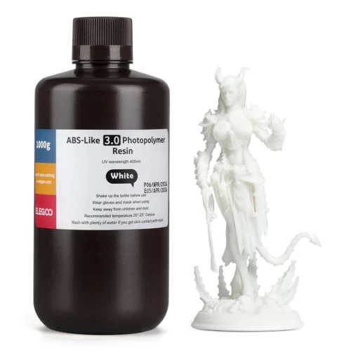 ELEGOO ABS-Like Photopolymer 3D Printer Resin 3.0 – White (Latest Version)