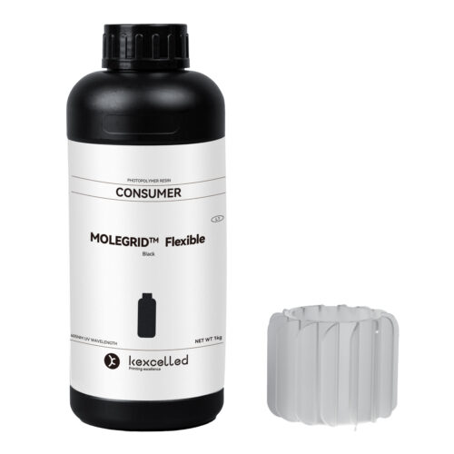 MOLEGRID™ Flexible Black Photopolymer Resin – Professional TPU-Like Flexible Resin