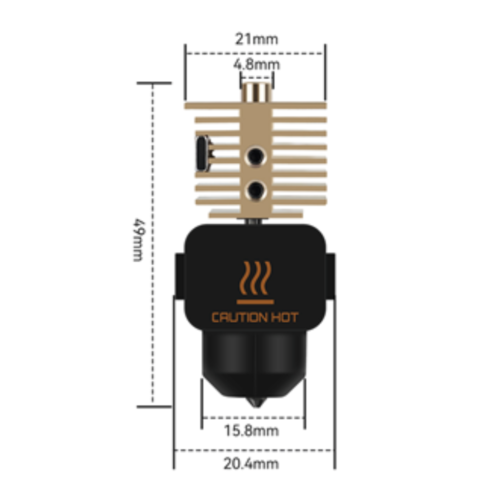 Bambu Lab Hotend Kit for A1 / A1 Mini – 0.4mm: Genuine replacement with hotend, nozzle, heat sink, throat, silicone sleeve, and tools. Ensures precision, durability, and easy installation. Available at Protomont Technologies India.