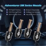 FLASHFORGE Adventurer 5M Pro Nozzle Assembly – High Flow, Hardened Steel (0.4mm / 0.6mm / 0.8mm) – 280℃, 32mm³/s, for High-Speed & High-Strength Filament Printing - Image 2