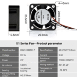 Bambu Lab X1 Series 2510 Hotend Cooling Fan (5V 0.3A)