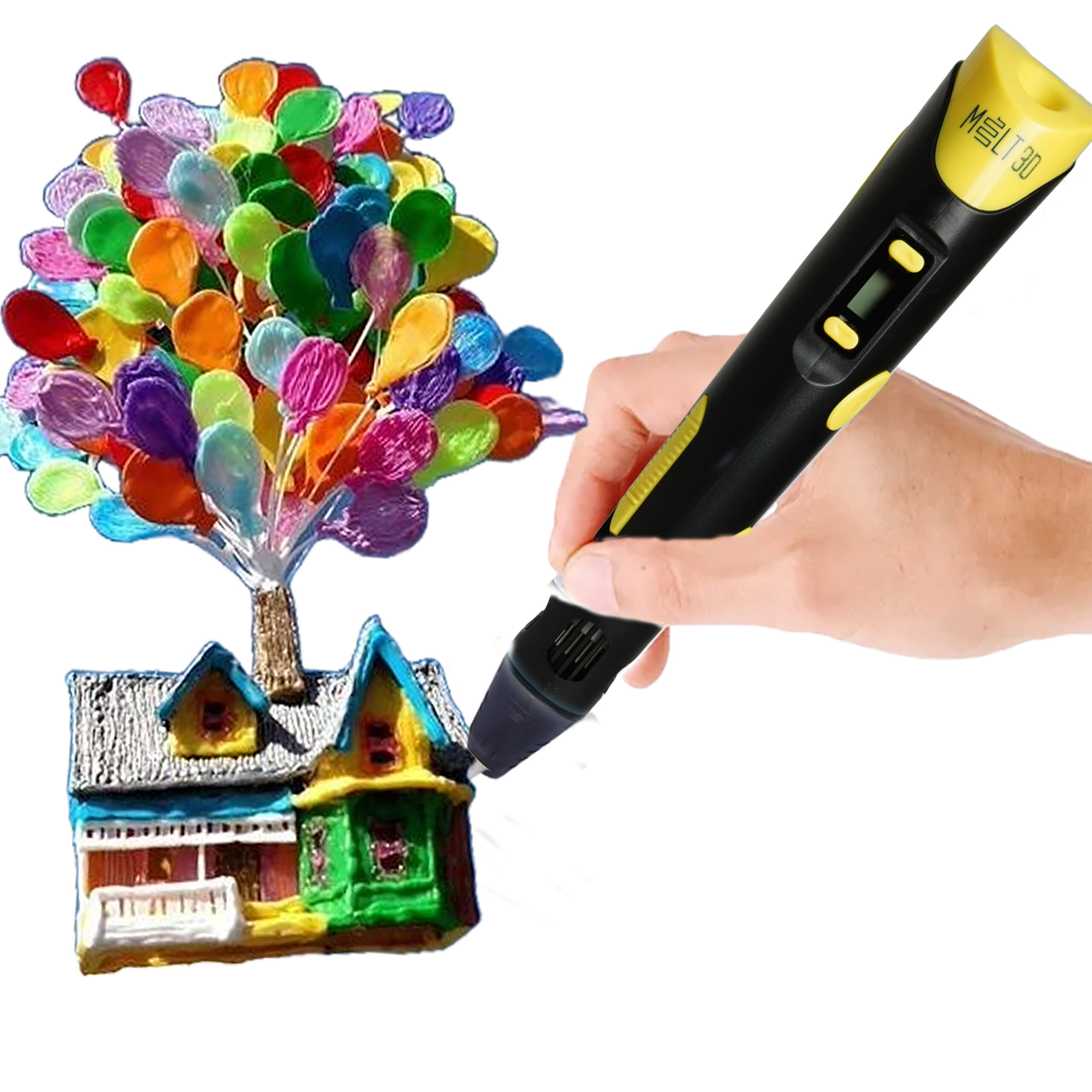 02-10-scaled Melt 3D Doodler Smart 3D Pen | With Power Adapter | In Black & Yellow Color | Perfect for Kids & Adults - Image 1