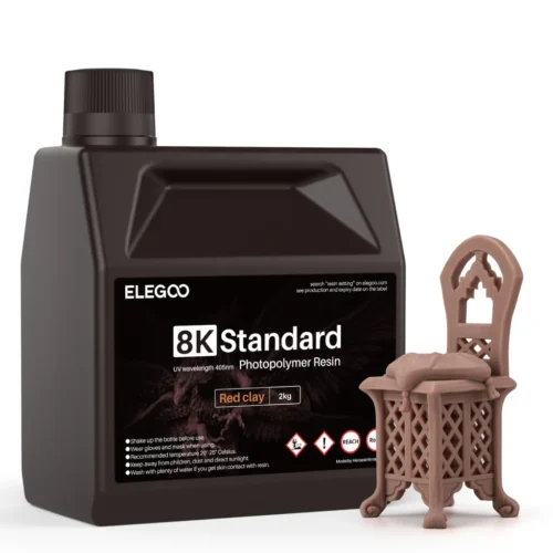 ELEGOO 8K Standard Photopolymer 3D Printer Resin Red Clay