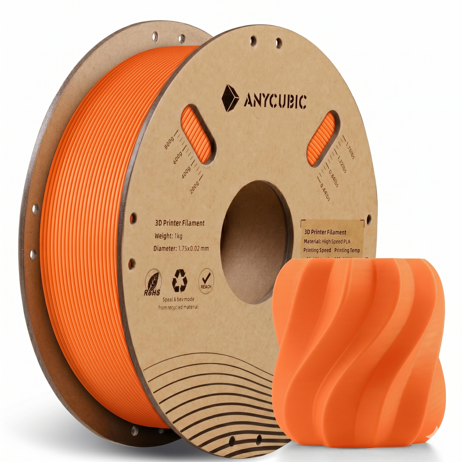 Gemini_Generated_Image_4gaax64gaax64gaa Anycubic PLA Filament 1KG Orange – High-Precision & Smooth Extrusion for FDM 3D Printing - Image 1