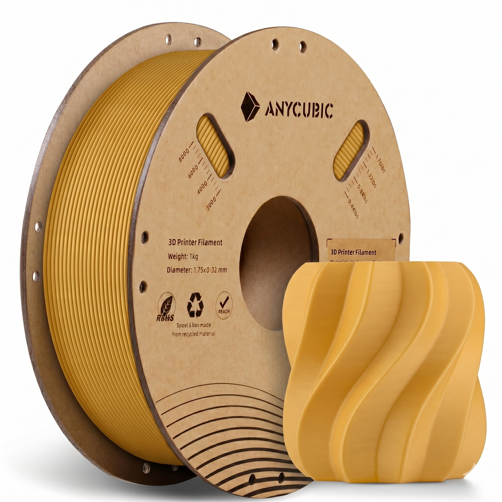 Gemini_Generated_Image_9vufnl9vufnl9vuf Anycubic PLA Filament 1KG Gold – High-Precision & Smooth Extrusion for FDM 3D Printing - Image 1