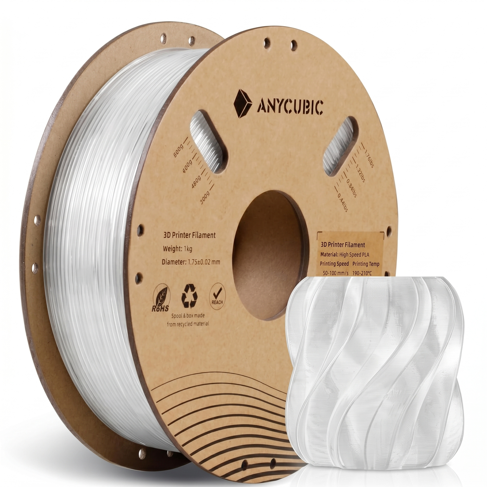 Gemini_Generated_Image_kria9pkria9pkria (1) Anycubic PLA Filament 1KG Clear – High-Precision & Smooth Extrusion for FDM 3D Printing - Image 1