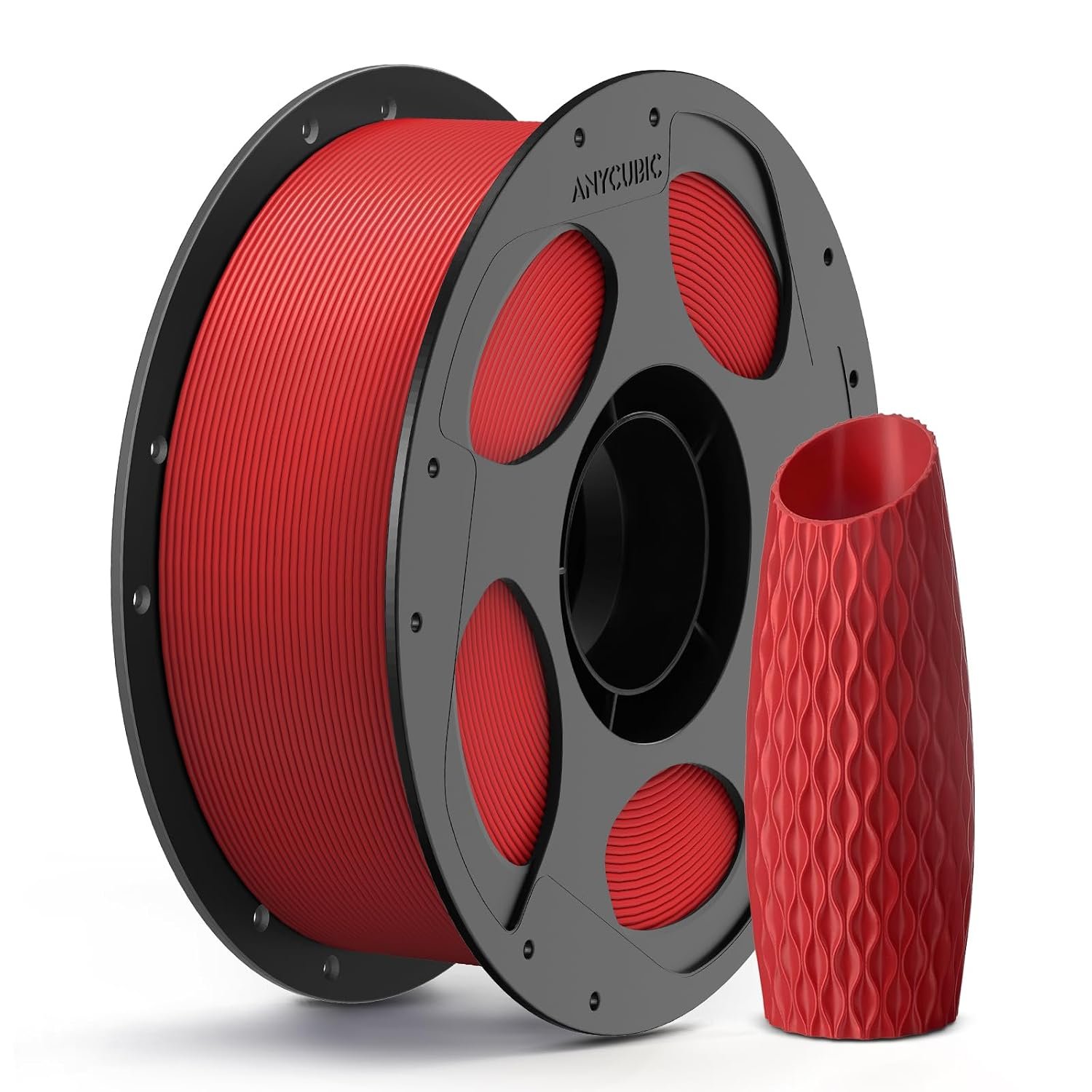 texture red Anycubic PLA Filament 1KG Texture Red – High-Precision & Smooth Extrusion for FDM 3D Printing - Image 1
