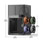 Flashforge Creator 5 Pro 4-Toolheads Enclosed Multi-Color 3D Printer | 500% Faster, Zero Purge Waste - Image 12