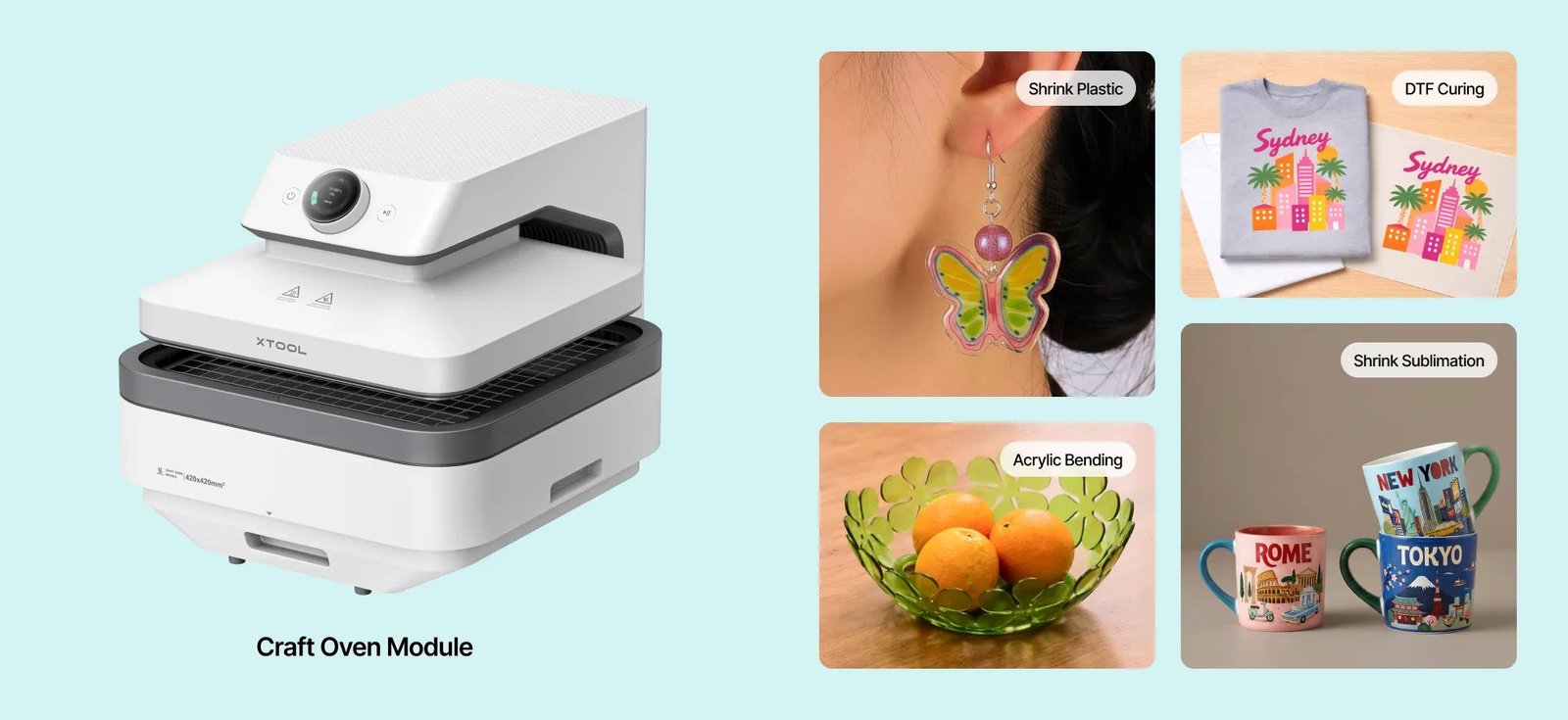 Pre-Sale xTool WonderPress The First 3D Auto Heat Press with Switchable Creativity 3 13dc