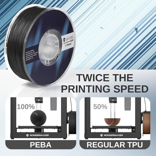 PEBA 95A Flexible Filament (Black,1Kg) 3 peba 4 1